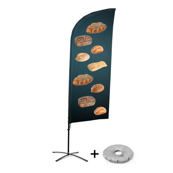 Beach Flag Alu Wind Complete Set Bread Cross Base