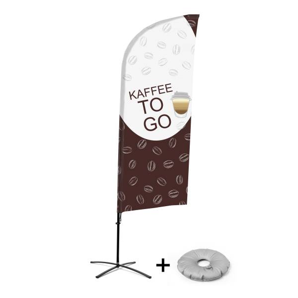 Beach Flag Alu Wind Complete Set Coffee To Go German Cross Base