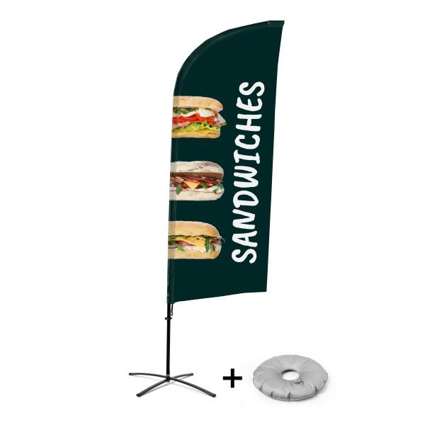 Beach Flag Alu Wind Complete Set Sandwiches English Cross Base