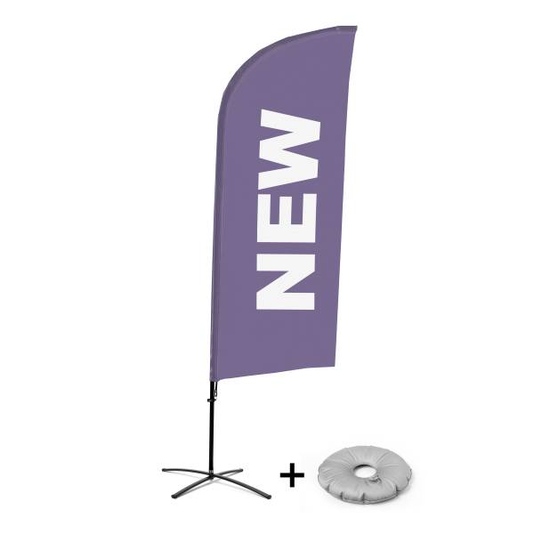 Beach Flag Alu Wind Complete Set New Purple English Cross Base