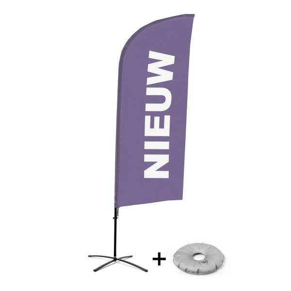 Beach Flag Alu Wind Complete Set New Purple Dutch Cross Base