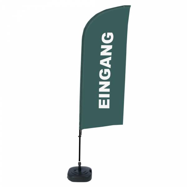 Beach Flag Alu Wind Complete Set Entrance Grey German