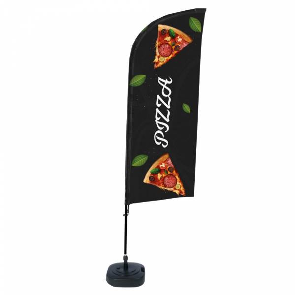 Beach Flag Alu Wind Complete Set Pizza ECO print material