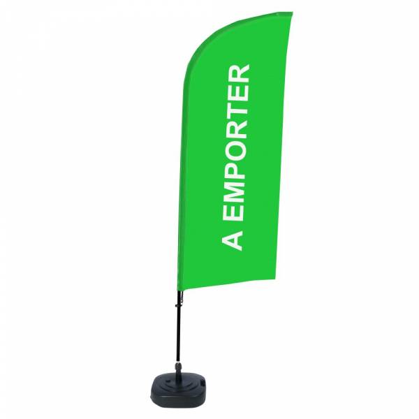 Beach Flag Alu Wind Complete Set Take Away Green French