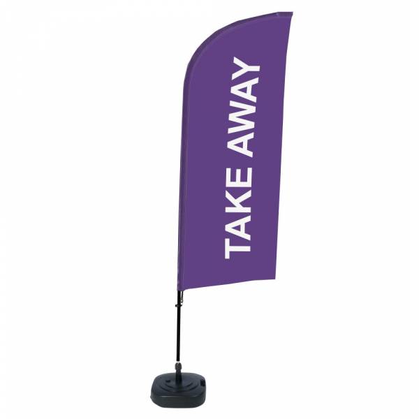 Beach Flag Alu Wind Complete Set Take Away Purple ECO print material