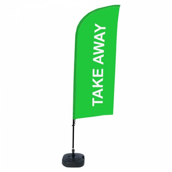 Beach Flag Alu Wind Complete Set Take Away Green ECO print material