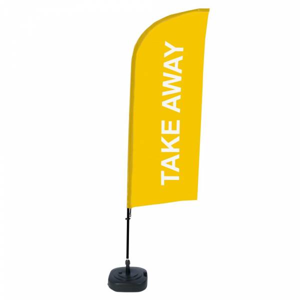 Beach Flag Alu Wind Complete Set Take Away Yellow ECO print material