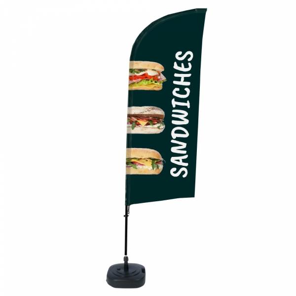 Beach Flag Alu Wind Complete Set Sandwiches English ECO print material