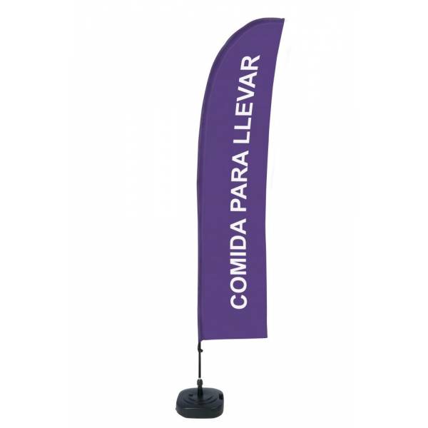 Beach Flag Budget Wind Complete Set Take Away Purple Spanish ECO print material