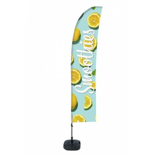 Beach Flag Budget Wind Complete Set Smoothies Lemon Spanish ECO print material