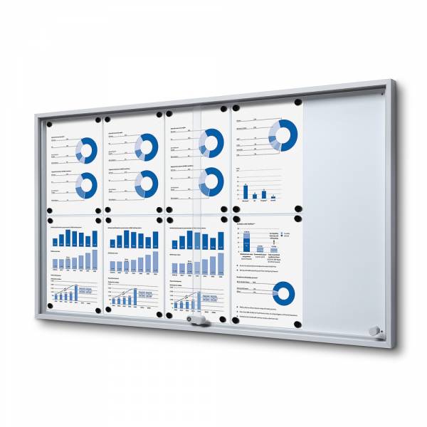 Noticeboard with sliding doors - SLIM (10xA4)