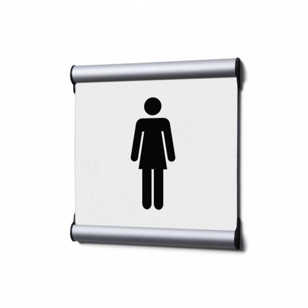 Door Sign 15,5 x 15,5 cm Set Women White