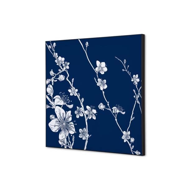 Textile Wall Decoration SET 40 x 40 Japanese Blossom Blue