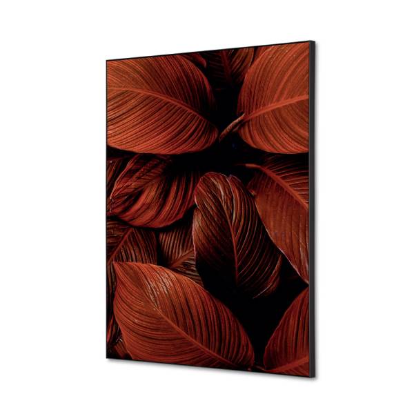 Textile Wall Decoration SET A2 Botanical Leaves Red